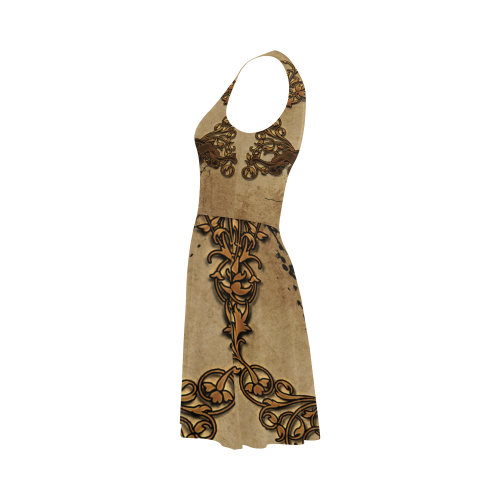 Music, clef with floral elements in rusty metal Atalanta Sundress (Model D04)