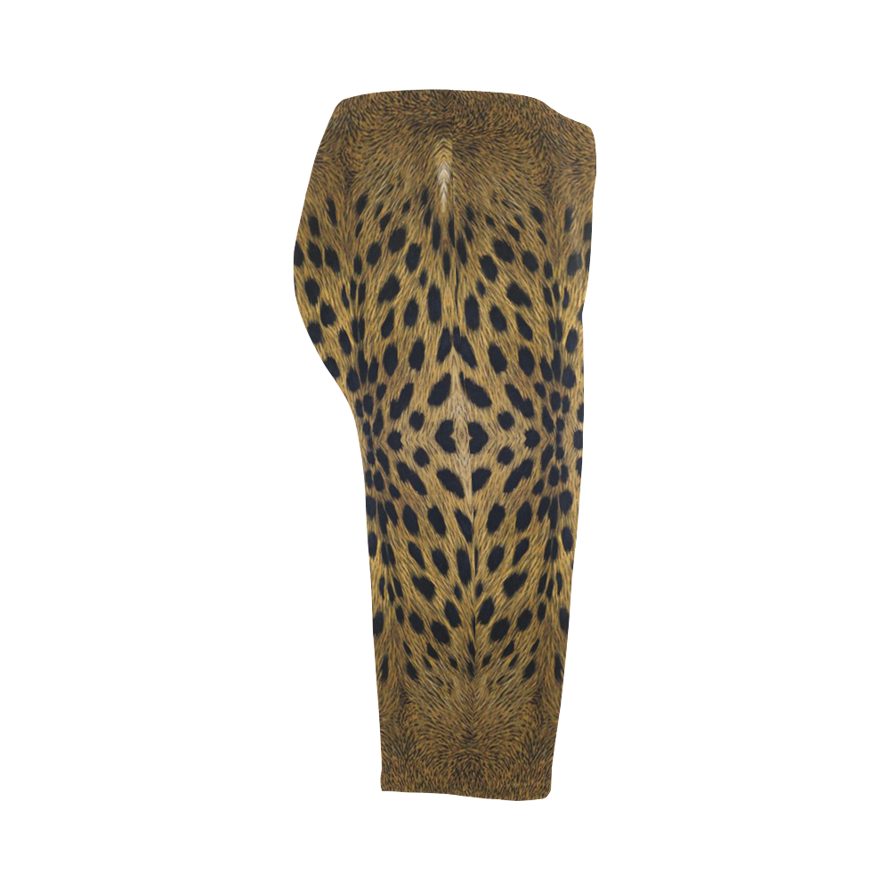 Leopard Texture Pattern Hestia Cropped Leggings (Model L03)