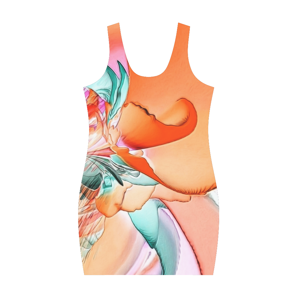 Wild Flowers Peach by Artdream Medea Vest Dress (Model D06)