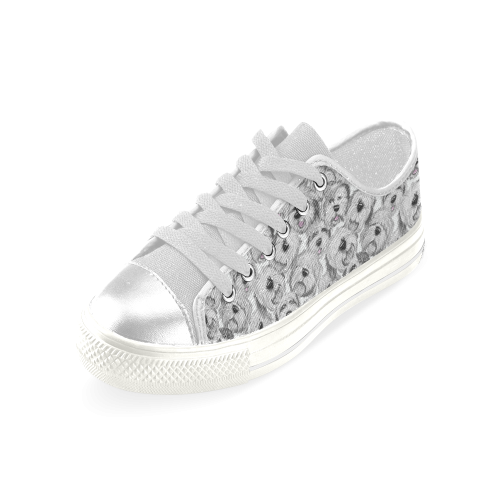 OES Heads on White Women's Classic Canvas Shoes (Model 018)