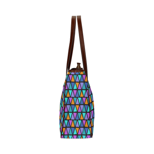 Modern colored TRINAGLES / PYRAMIDS pattern Classic Tote Bag (Model 1644)