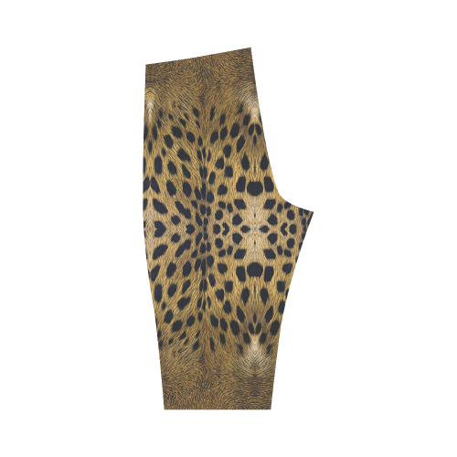 Leopard Texture Pattern Hestia Cropped Leggings (Model L03)