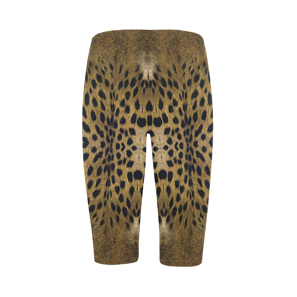 Leopard Texture Pattern Hestia Cropped Leggings (Model L03)