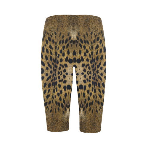 Leopard Texture Pattern Hestia Cropped Leggings (Model L03)