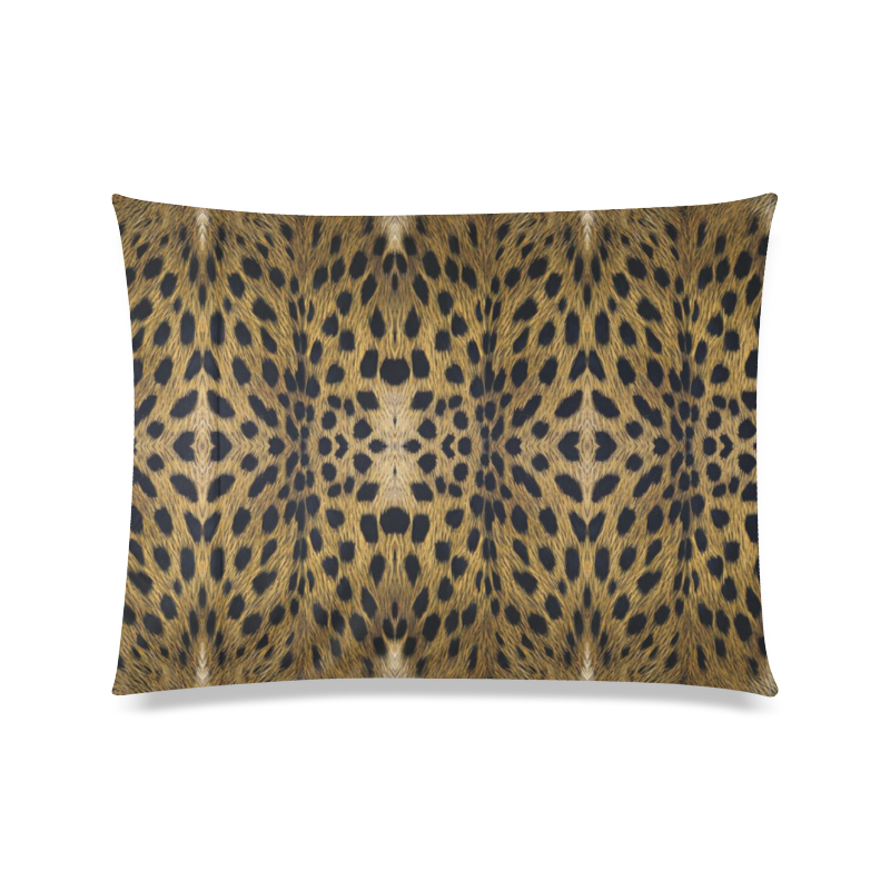 Leopard Texture Pattern Custom Zippered Pillow Case 20"x26"(Twin Sides)