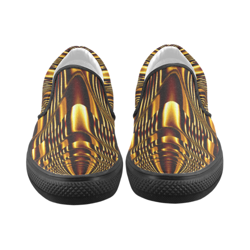 Golden Light Cup Men's Unusual Slip-on Canvas Shoes (Model 019)