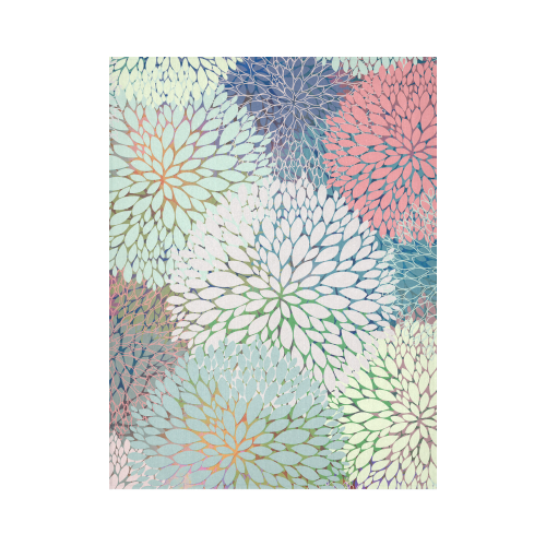 Abstract Floral Petals Cotton Linen Wall Tapestry 60"x 80"