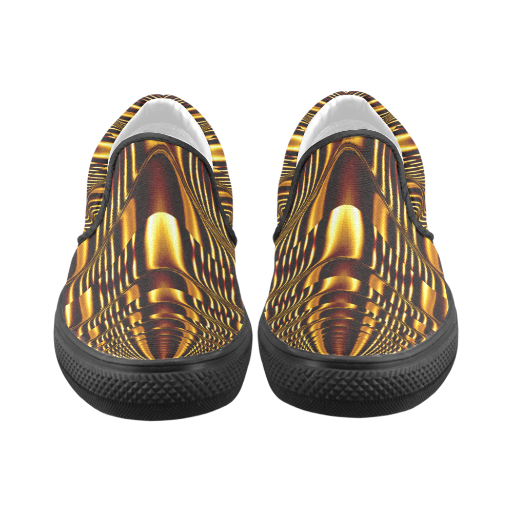 Golden Light Cup Women's Unusual Slip-on Canvas Shoes (Model 019)