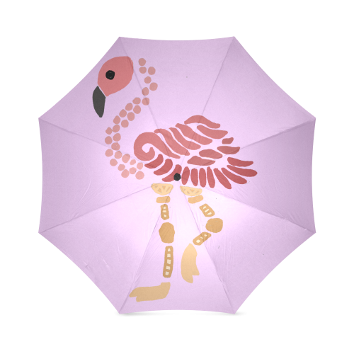 Funny Pink Flamingo Art Foldable Umbrella (Model U01)