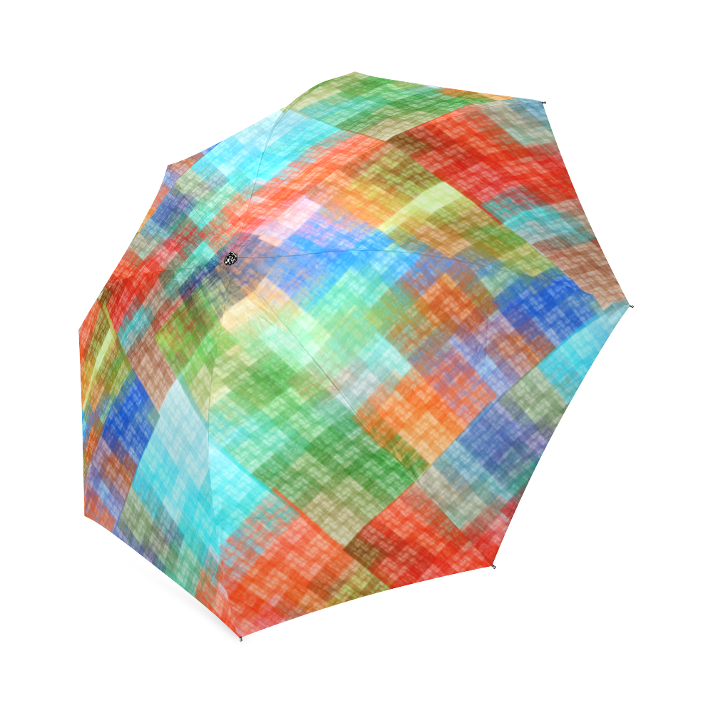Funny Colorful Check Foldable Umbrella (Model U01)