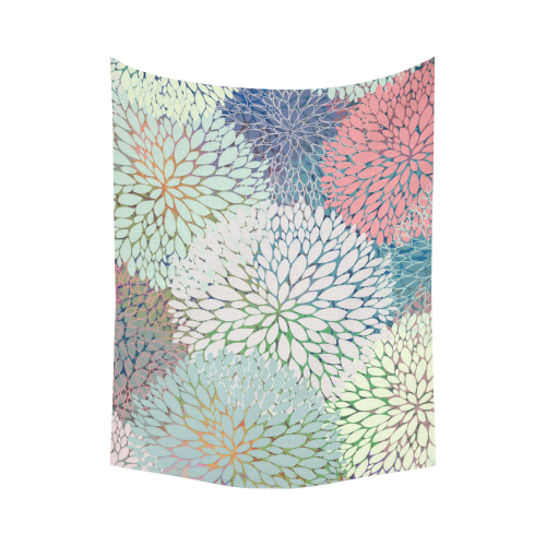 Abstract Floral Petals Cotton Linen Wall Tapestry 60"x 80"