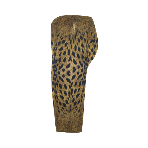 Leopard Texture Pattern Hestia Cropped Leggings (Model L03)
