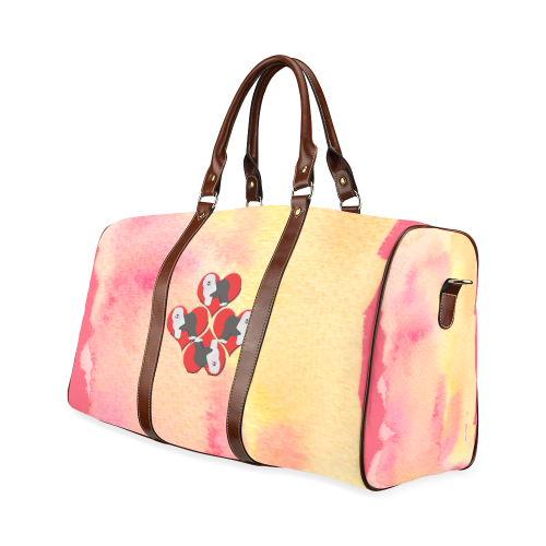 Whimzy Hearts Waterproof Travel Bag/Large (Model 1639)