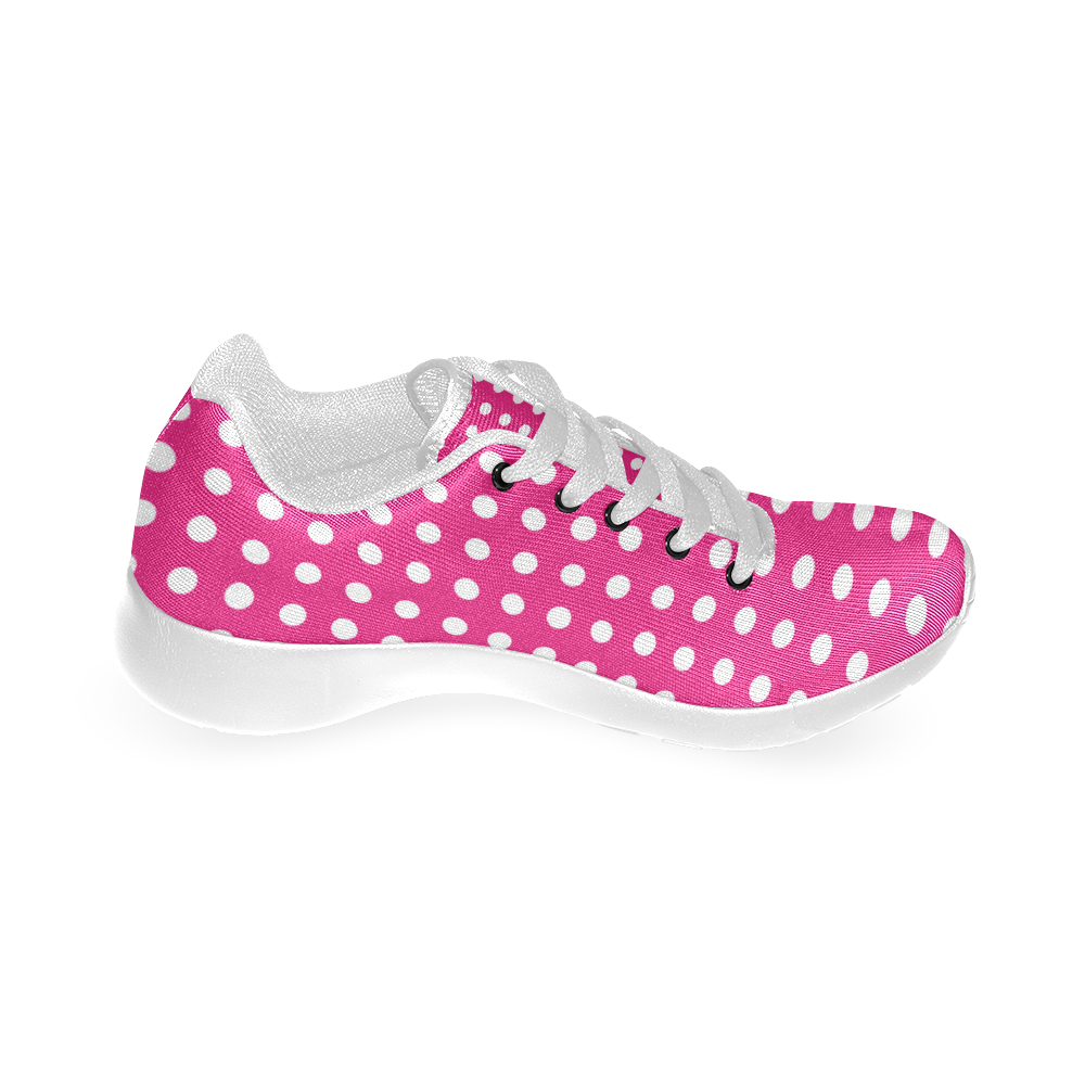 Solid Magenta With White Dots Women’s Running Shoes (Model 020) | ID ...