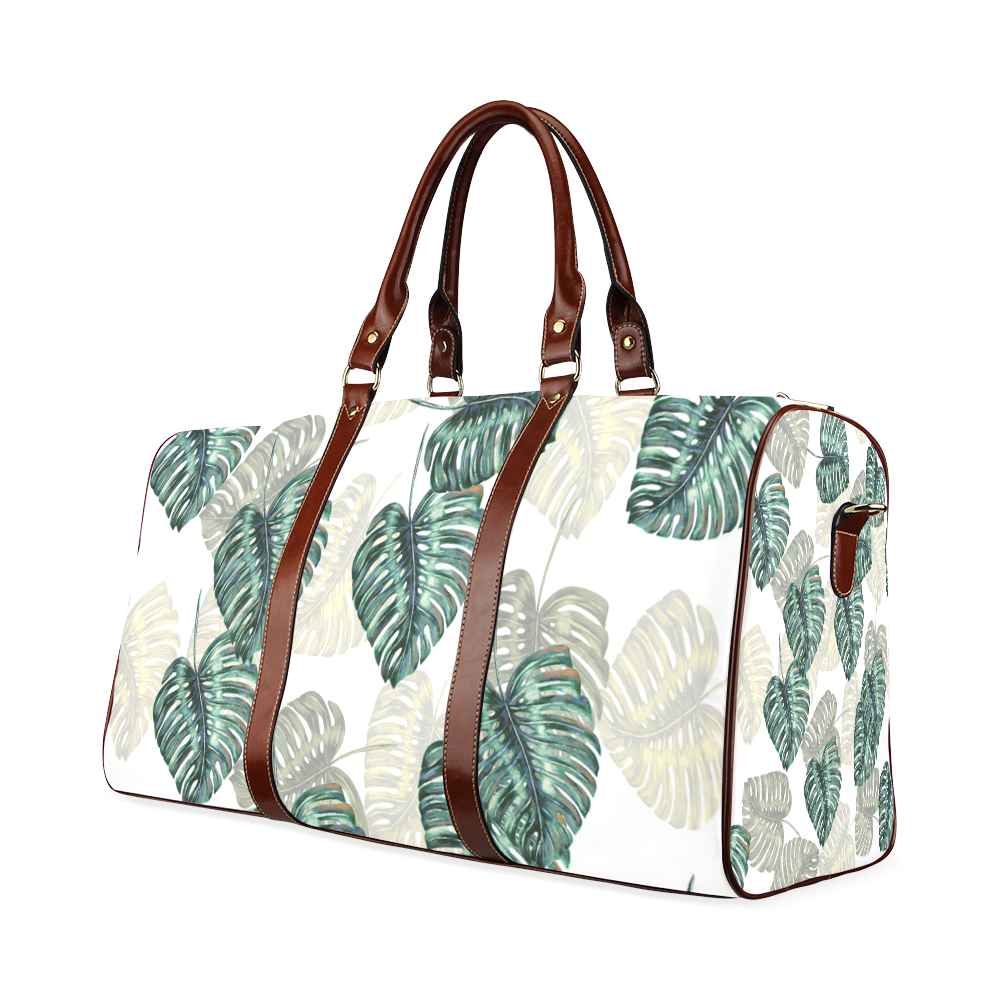 Tropical Leaves Pattern Waterproof Travel Bag/Small (Model 1639)