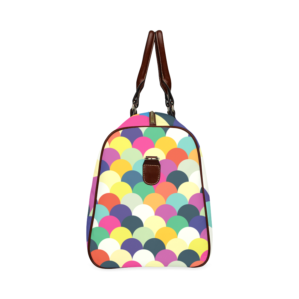 Colorful Circles Waterproof Travel Bag/Large (Model 1639)