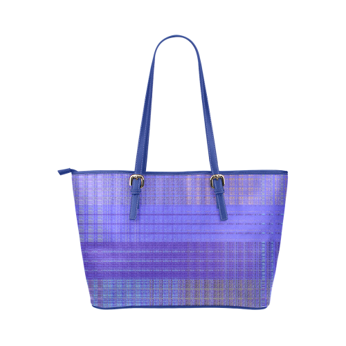 #Annabelerockz-pattern-square-purple Leather Tote Bag/Large (Model 1651)