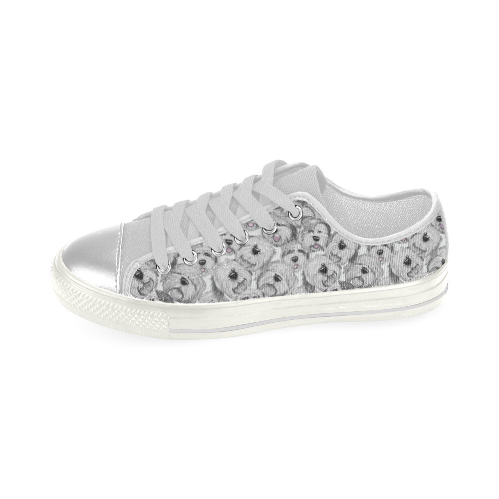OES Heads on White Women's Classic Canvas Shoes (Model 018)