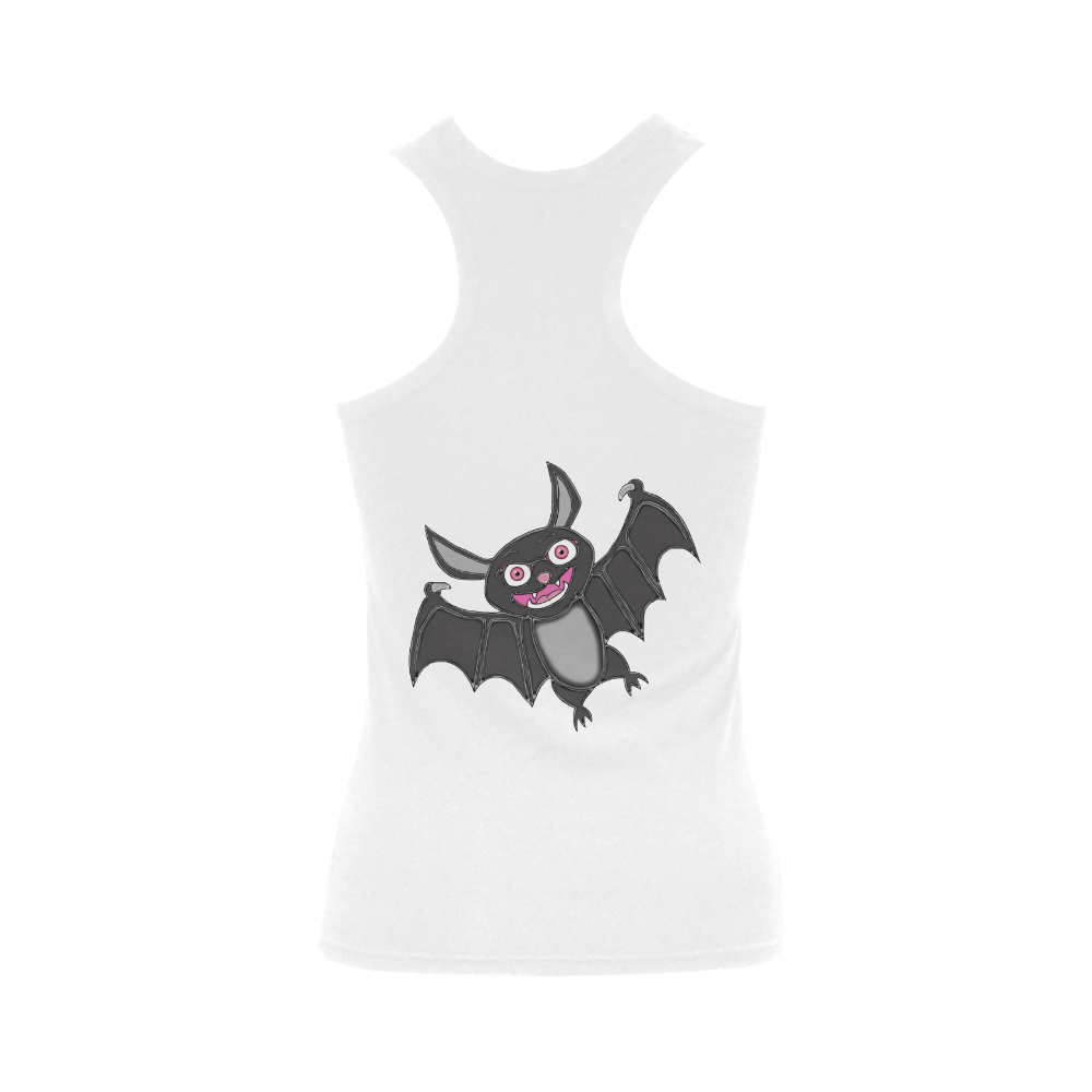 Cute Halloween Bat Women's Shoulder-Free Tank Top (Model T35)