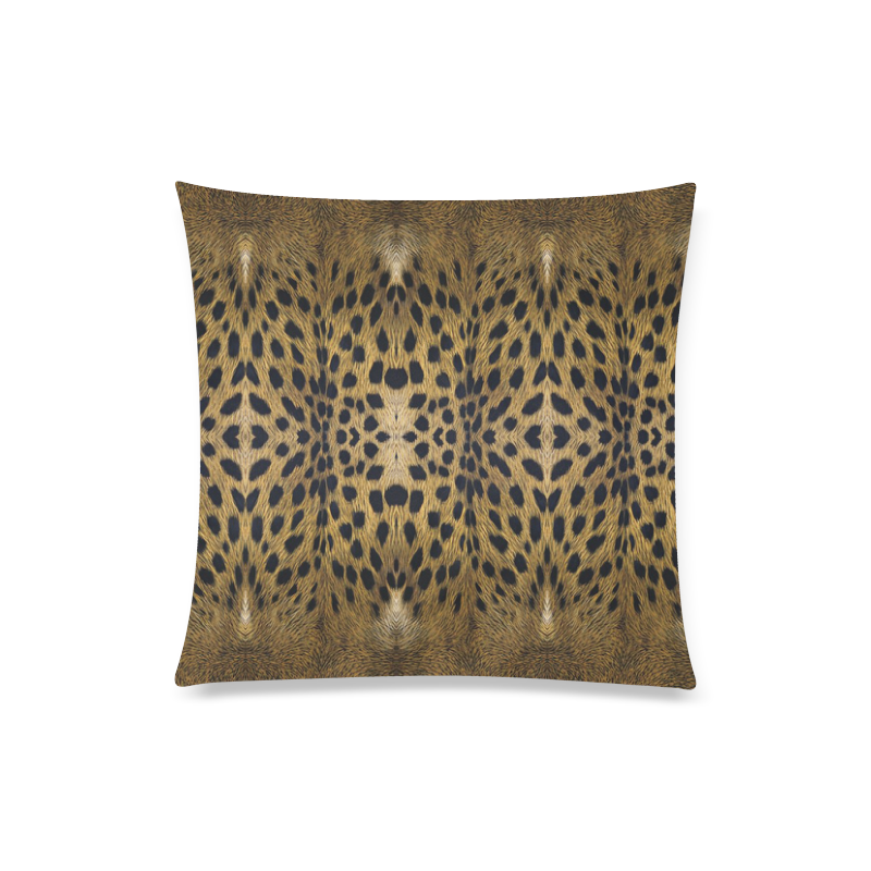 Leopard Texture Pattern Custom Zippered Pillow Case 20"x20"(Twin Sides)