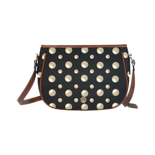 Pearls on a Midnight Black Background Saddle Bag/Small (Model 1649) Full Customization
