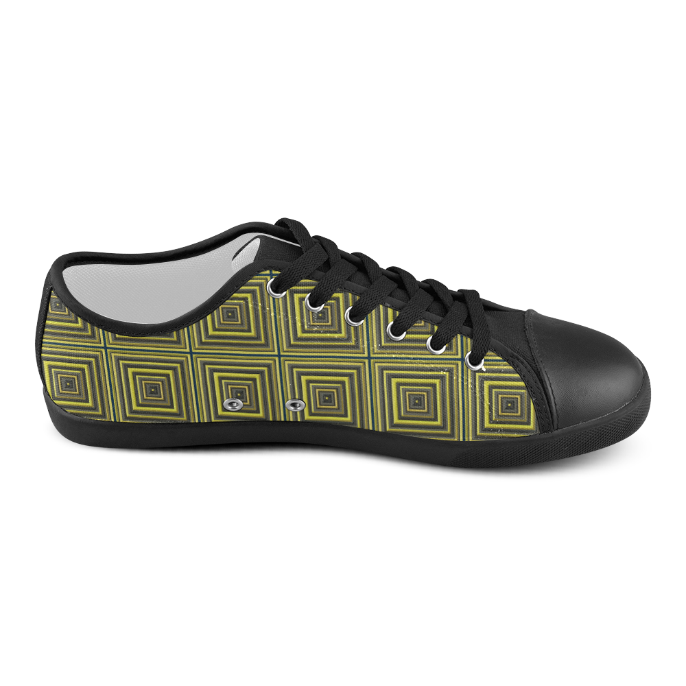 Square Tiles Women's Canvas Shoes (Model 016) | ID: D511024
