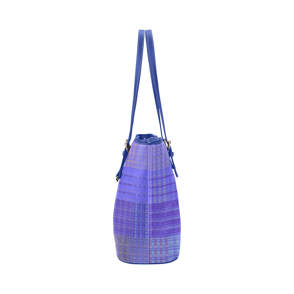 #Annabelerockz-pattern-square-purple Leather Tote Bag/Large (Model 1651)