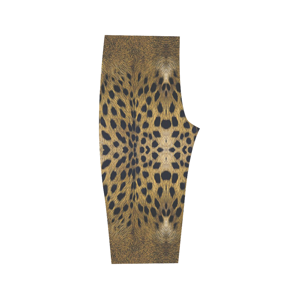 Leopard Texture Pattern Hestia Cropped Leggings (Model L03)