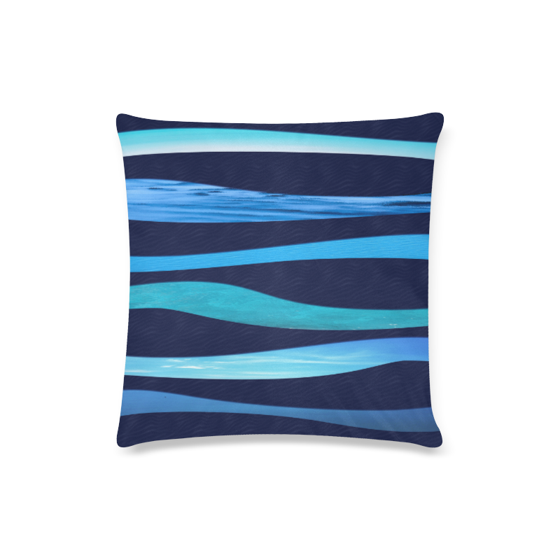 ocean blue Custom Zippered Pillow Case 16"x16"(Twin Sides)