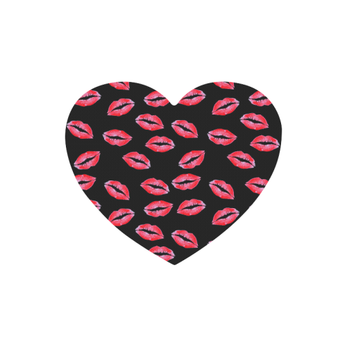 Lipstick Kisses Heart-shaped Mousepad