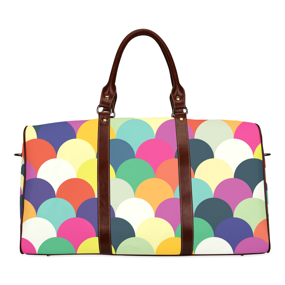 Colorful Circles Waterproof Travel Bag/Large (Model 1639)