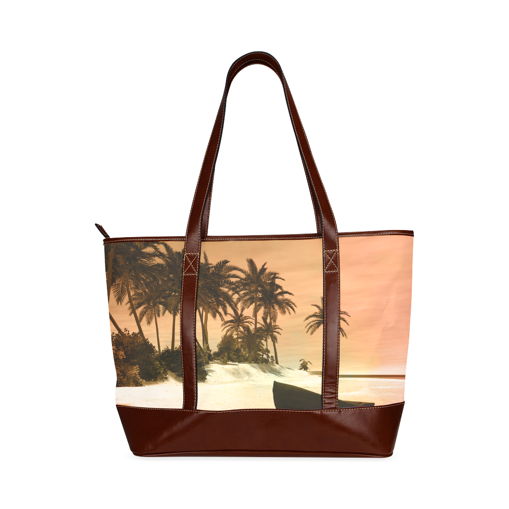 Wonderful seascape with tropical island Tote Handbag (Model 1642)