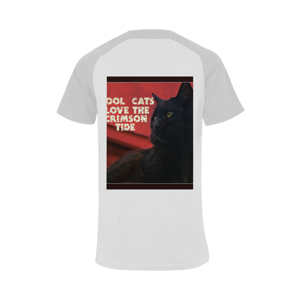"Cool Cats Love the Crimson Tide" Men's Big Size Raglan Tee 3 Men's Raglan T-shirt Big Size (USA Size) (Model T11)