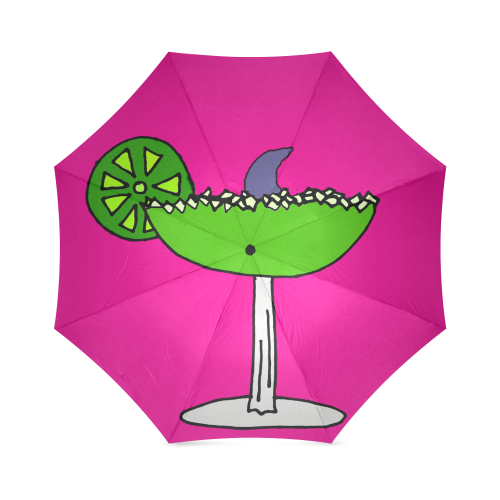 Funny Shark Fin in Lime Margarita Drink Foldable Umbrella (Model U01)