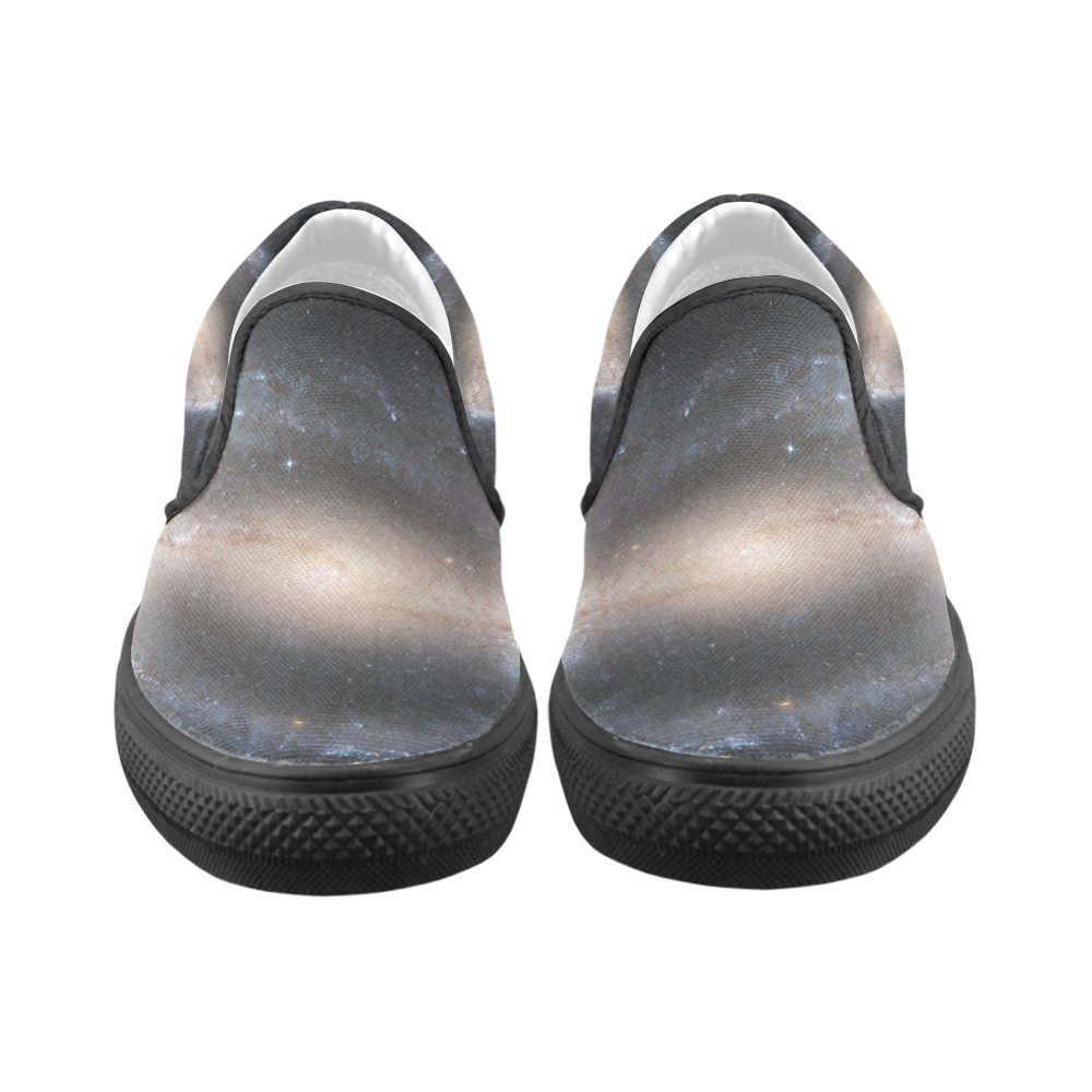 Barred spiral galaxy NGC 1300 Men's Unusual Slip-on Canvas Shoes (Model 019)