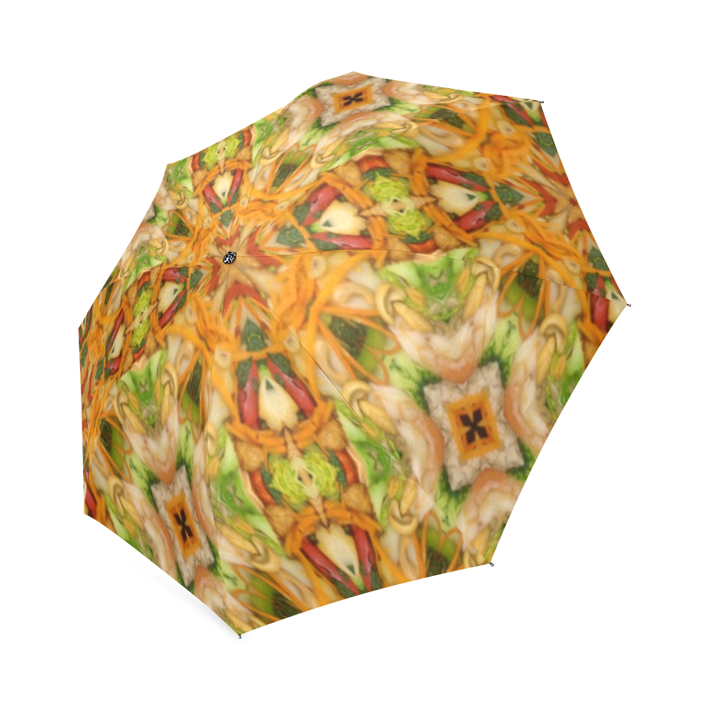 Shrimp, Broccoli and Rice Foldable Umbrella (Model U01)