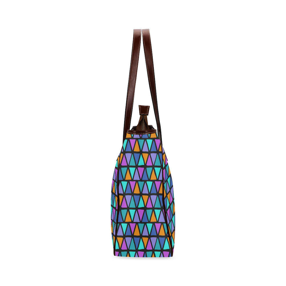 Modern colored TRINAGLES / PYRAMIDS pattern Classic Tote Bag (Model 1644)