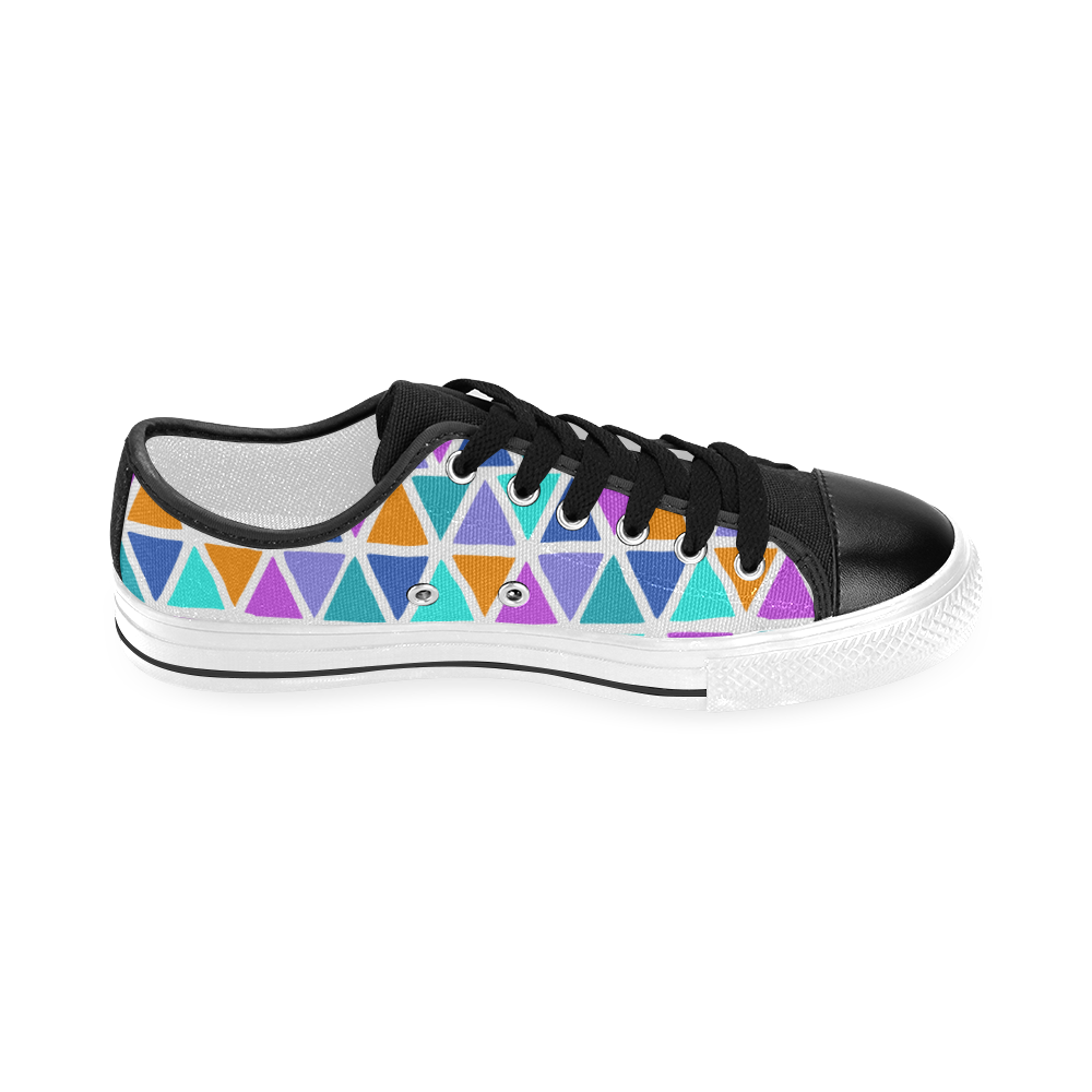 Modern colored TRINAGLES / PYRAMIDS pattern Men's Classic Canvas Shoes (Model 018)