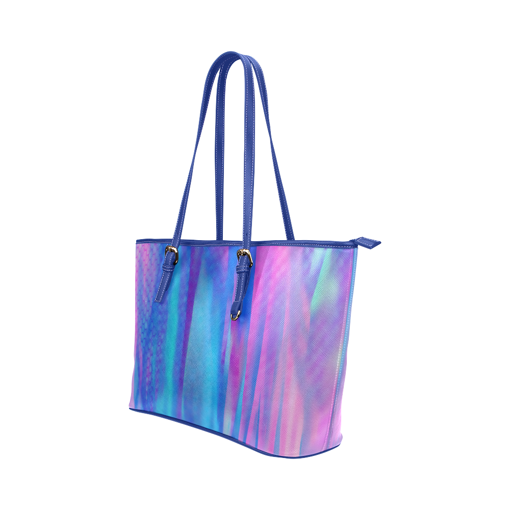 Abstract Pattern 4 Leather Tote Bag/Large (Model 1651)