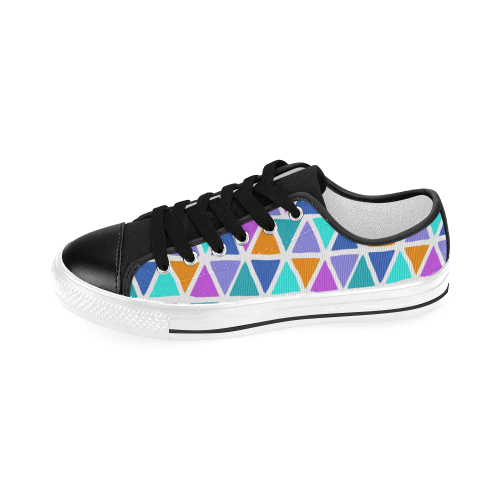 Modern colored TRINAGLES / PYRAMIDS pattern Men's Classic Canvas Shoes (Model 018)