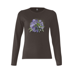 Purple Flower Sunny Women's T-shirt (long-sleeve) (Model T07)