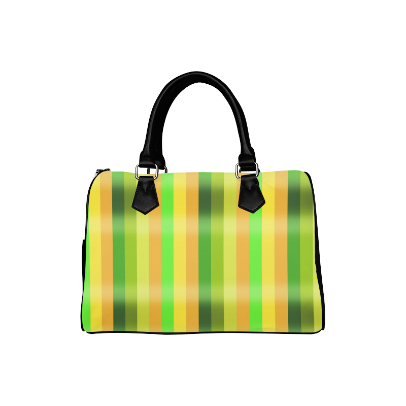 Green Orange Yellow Stripes Design Boston Handbag (Model 1621)
