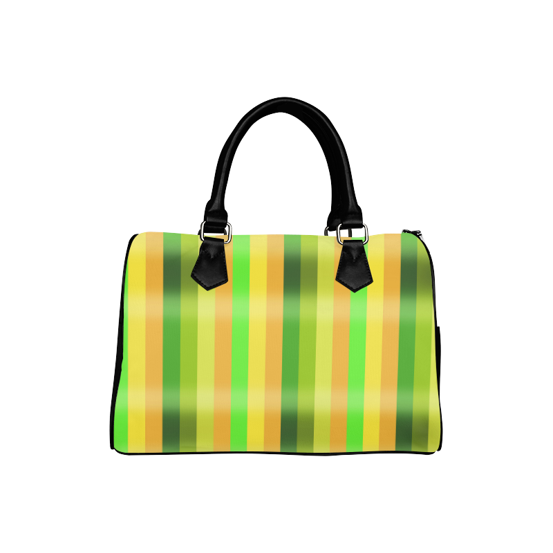 Green Orange Yellow Stripes Design Boston Handbag (Model 1621)