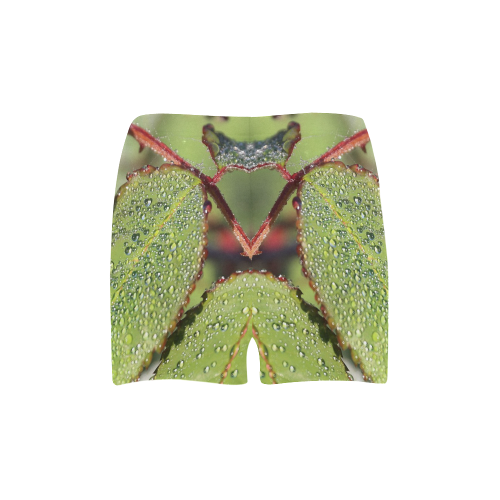 Dewy Green Leaves Briseis Skinny Shorts (Model L04)