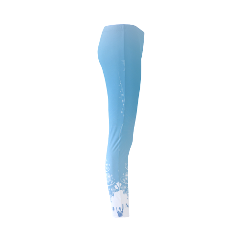 christmas design in blue and white Cassandra Women's Leggings (Model L01)