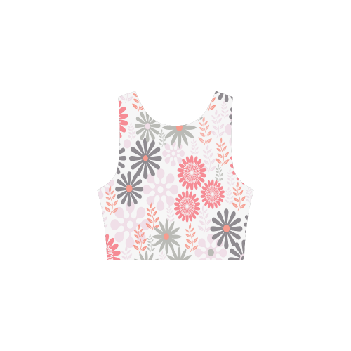 Pink and Grey Floral Pattern Atalanta Sundress (Model D04)