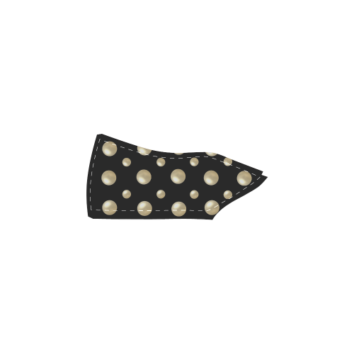 Pearls on a Midnight Black Background Women's Slip-on Canvas Shoes (Model 019)