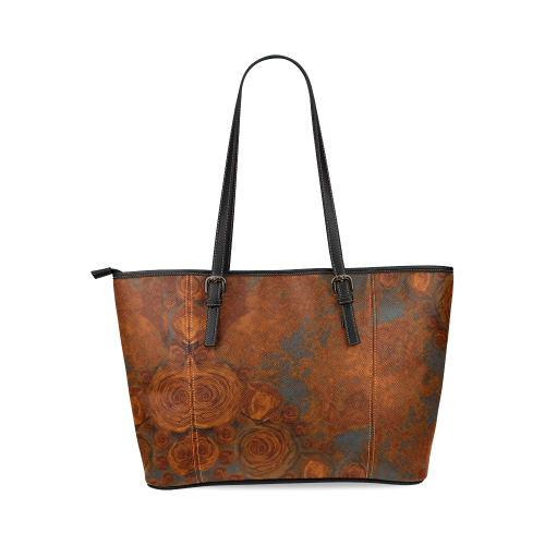 roses 3-7 Leather Tote Bag/Large (Model 1640)
