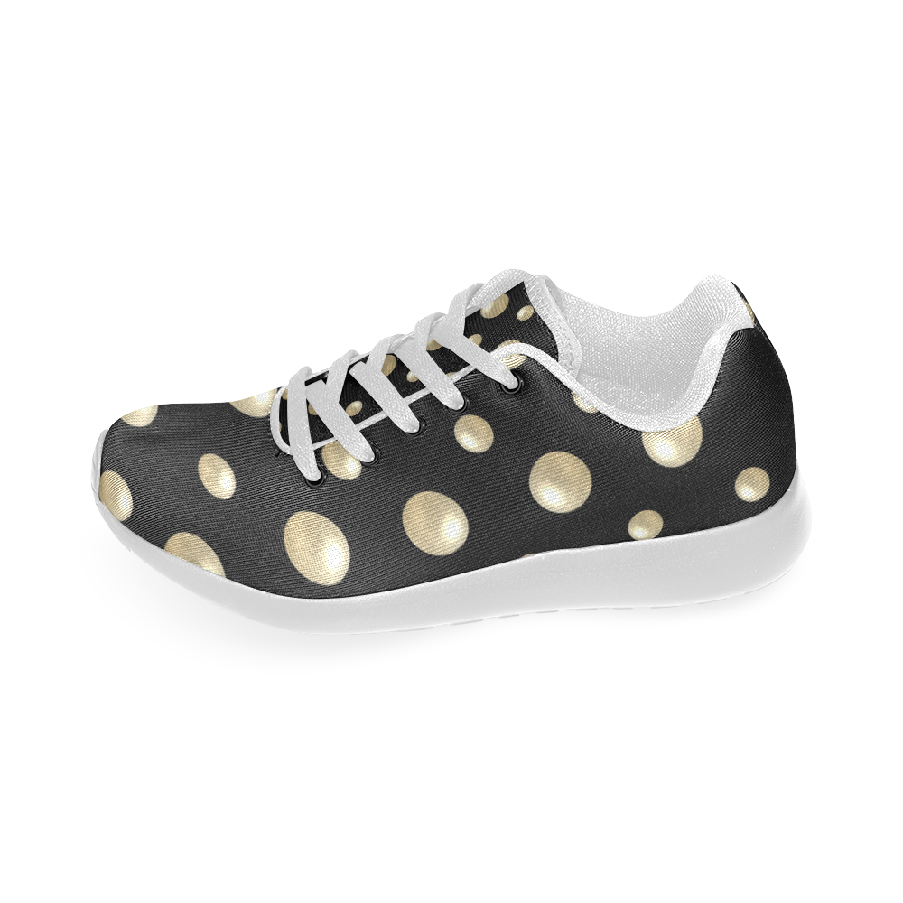 Pearls on a Midnight Black Background Women’s Running Shoes (Model 020)