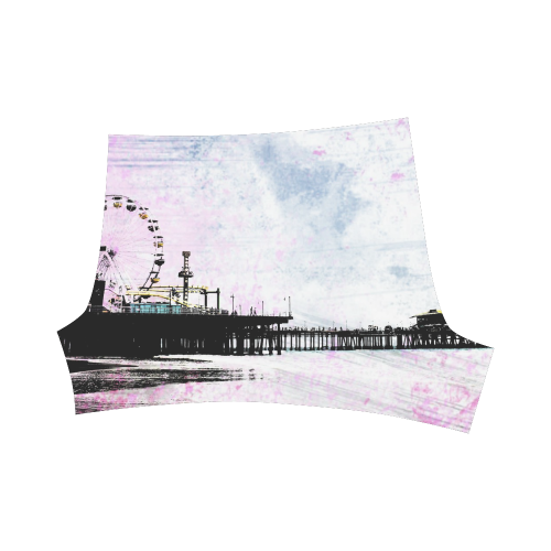 Pink Grunge Santa Monica Pier Briseis Skinny Shorts (Model L04)